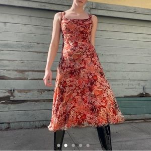 Vintage 90’s Calvin Klein Collection printed silk dress